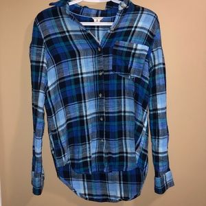 Aeropostale blue plaid long sleeve size S